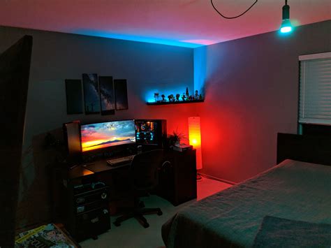 bedroom gaming setup